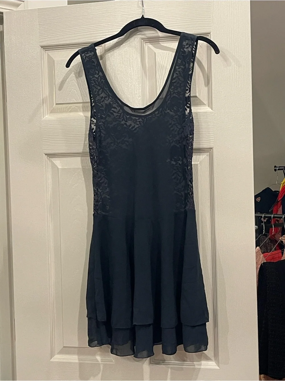 Victoria's Secret Black Lace-Trim Layered Chiffon Chemise